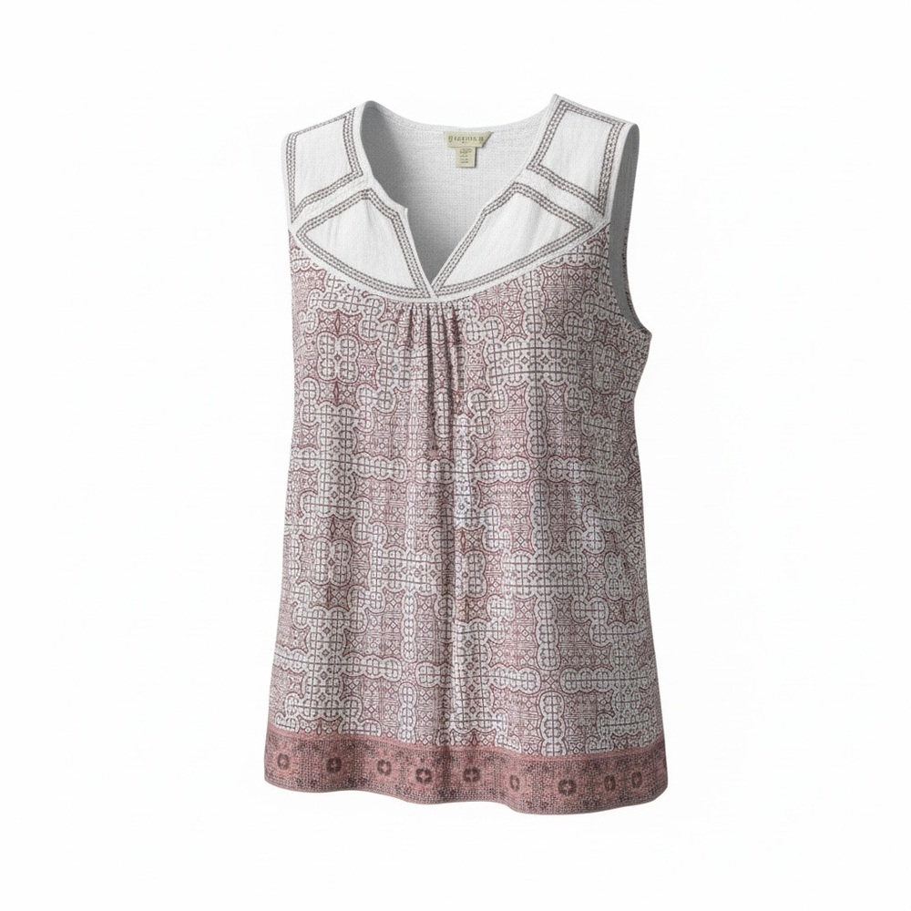 Cynthia Rowley Mauve Paisley-Print Sleeveless Tank Size 1X